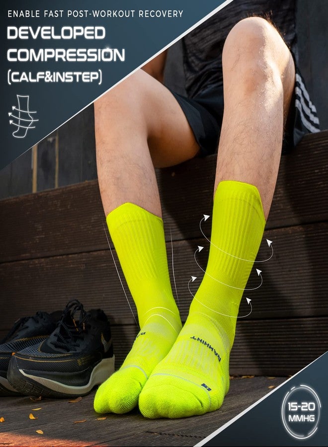 Rahhint Compression Running Socks 3 Pairs, Cushion Crew Socks, Anti-Blister Moisture Wicking Athletic Hiking Basketball Socks - Image 4